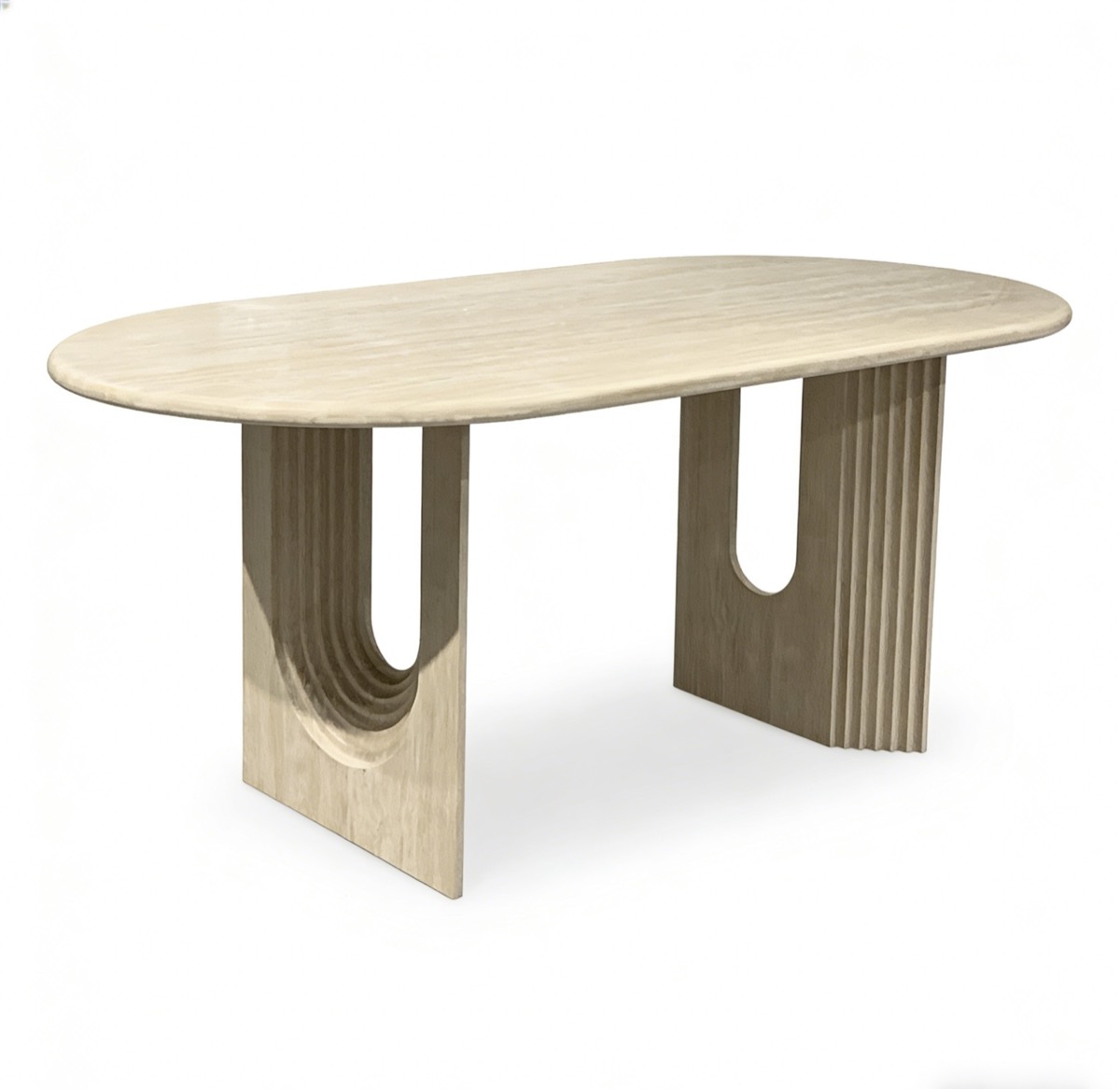 Minimalist travertine dining table